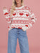 Pull de Saint-Valentin à motif cœur des années 1980