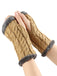 Gants d'hiver tricotés sans doigts avec bordure en fausse fourrure