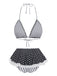 Noir à Pois Dentelle Halter Ensemble Bikini Années 1960 3