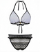 Bohème Géométrique Tricot Halter Ensemble Bikini Années 1970 9