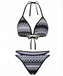 Bohème Géométrique Tricot Halter Ensemble Bikini Années 1970 8
