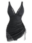 Maillot de Bain Une Pièce Noir Dentelle Années 1950