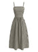 Robe à Bretelles Fines Rayée Noire & Crème Années 1950