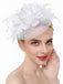 Élégante coiffe de mariée vintage ornée d'un voile en tulle délicat agrémenté de fleurs en soie et de plumes, parfaite pour les cérémonies de mariage et les occasions spéciales.