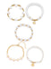 5PCS Bohème Marguerite Perle Cœur Perlé Stackable Bracelet Set 2