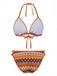 Bohème Géométrique Tricot Halter Ensemble Bikini Années 1970 3