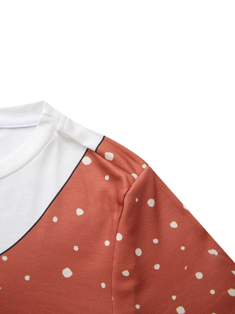 Robe trapèze de Noël motif bonhomme en pain d'épice années 1960