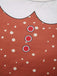 Robe trapèze de Noël motif bonhomme en pain d'épice années 1960