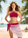 Ensemble bikini dos nu rouge style princesse avec perles des années 1970