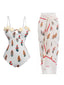 2PCS Maillot de bain à bretelles fleuries 3D et cache-maillot blanc des années 1960
