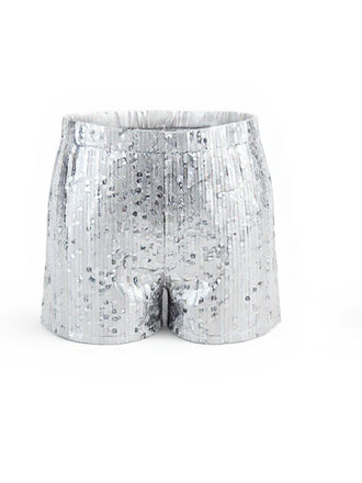 Short disco à paillettes métalliques des années 1970