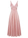 Chemise de nuit rose en satin et dentelle