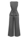 2PCS Gilet et pantalon large style bureau uni des années 1940