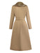 Manteau col en fourrure avec ceinture kaki unie des années 1920