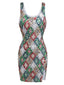 Robe moulante multicolore à paillettes Argyle des années 1970