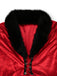 Veste de Noël en velours à lacets et bordure en fourrure rouge des années 1970