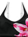 Maillot de bain une pièce tankini à fleurs noires années 1940