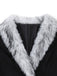 Manteau long noire à bordure en fausse fourrure années 1930