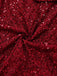 Robe sirène longue à paillettes et nœud rouge vin années 30
