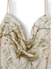 2PCS Nuisette en satin à bretelles et peignoir fleuries des années 1950