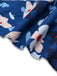 Robe bleue à fleurs manches bouffantes épaules dénudées années 1940