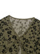 Cardigan transparent à lacets et imprimé botanique des années 1980