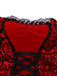 Robe et cape en velours rouge en dentelle et paillettes années 1980