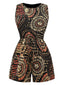 Combishort multicolore imprimé floral style bohème des années 1970