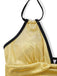 Maillot de bain une pièce licou fines bretelles métallisé brillant 1950s