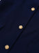 Robe bleue foncé à boutons et poignets bruts années 1960