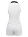 2PCS Costume blanche sans manches à col à revers années 1960