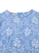 Robe bleu clair marguerites à manches bouffantes années 1960