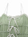 Robe verte à bretelles spaghetti et nœud papillon années 1940