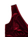 Robe longue bordeaux en velours à sequins col en V style années 1950