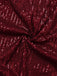 Robe longue bordeaux en velours à sequins col en V style années 1950