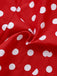 Ensemble robe à pois rouges et jupe en résille années 1980