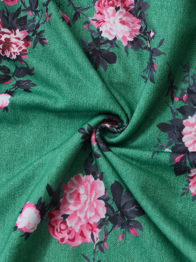 Combinaison pantalon large à imprimé floral vert années 1940