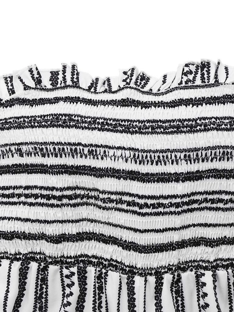Combinaison à rayures bohème bandeau des années 1970