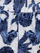2PCS Haut court et pantalon bleu style bohème des années 1970