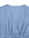 Robe noire manches volants froncée fendue col V années 1940