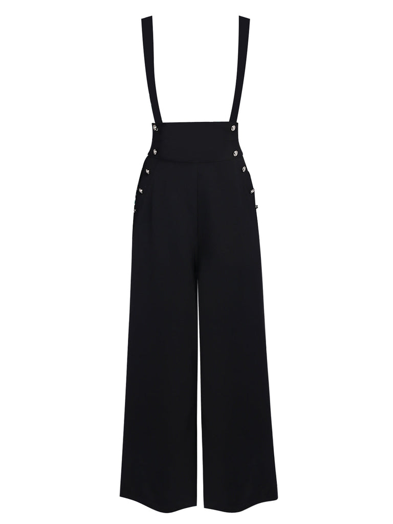 Pantalon noire à Bretelles Unies des Années 1930