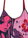 Robe Slip Rose Bordure Dentelle Motif Dessin Animé Années 2000