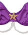 3PCS Ensemble de pyjama sirène en satin perle de mer violet années 1970