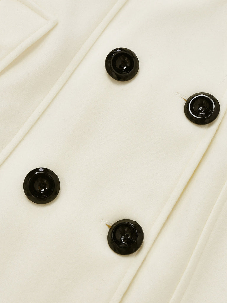 Manteau à boutons amovibles en fausse fourrure des années 1940
