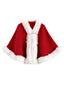Manteau tricoté avec bordure en fourrure perlée de Noël des années 1950