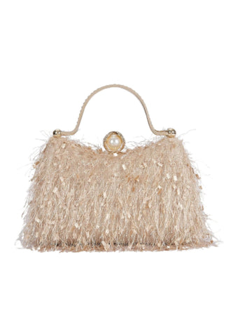Sac de soirée à poignée avec pompon vintage