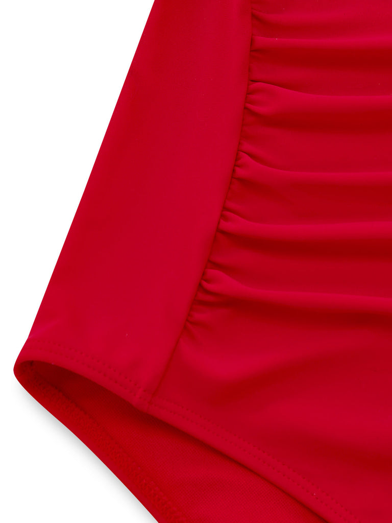 Froncé Découpé Tummy Control Maillot de Bain Une Pièce Années 1950 8
