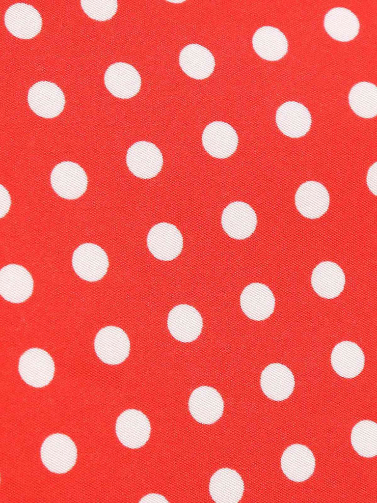 Vintage polka dot belted swing dress with shirt collar in classic 1950s retro style