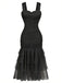 Robe bodycon uni maille patchwork ruchée 1930s
