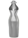 Robe crayon style disco col licou et trou de serrure des années 1960